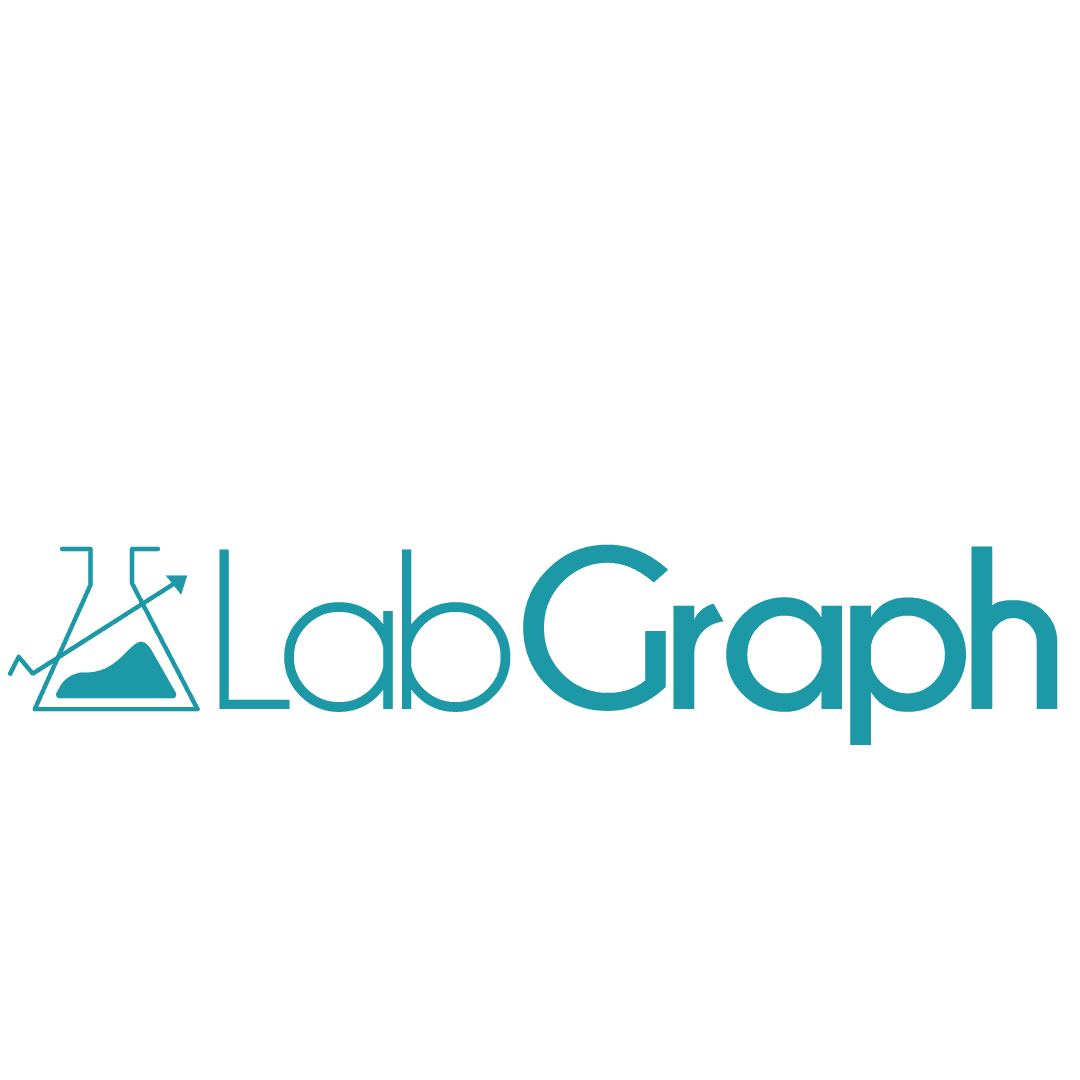 Lab Graph - Sistema de controle de qualidade laboratorial representado por um ícone científico com gráfico de tendência ascendente